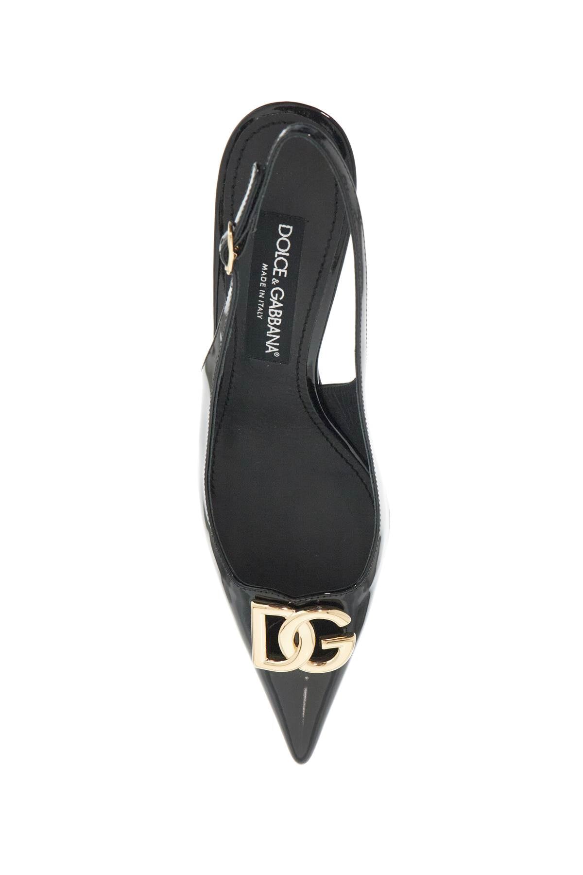 glossy leather slingback dã©