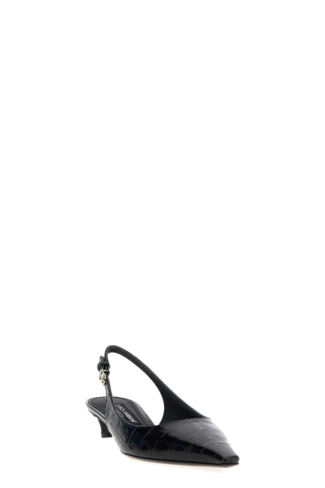DOLCE &amp; GABBANA 36.5 mun crocodile-print leather slingbacks