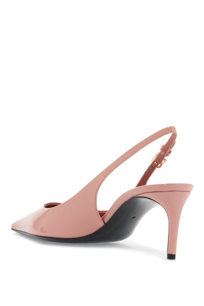 pink patent leather stiletto slingback