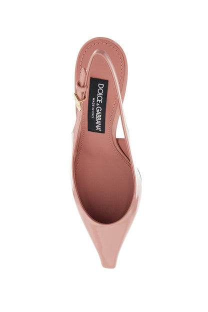 pink patent leather stiletto slingback