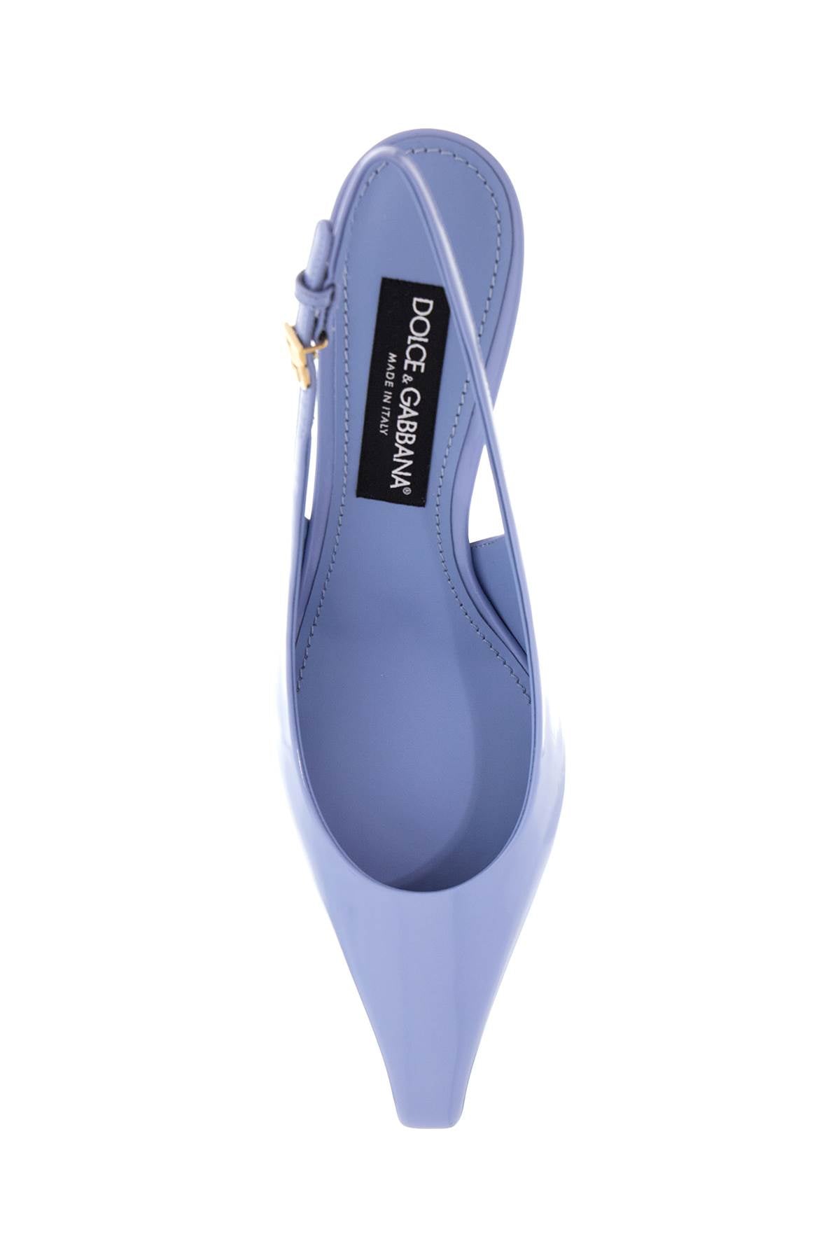 glossy leather slingback dã©