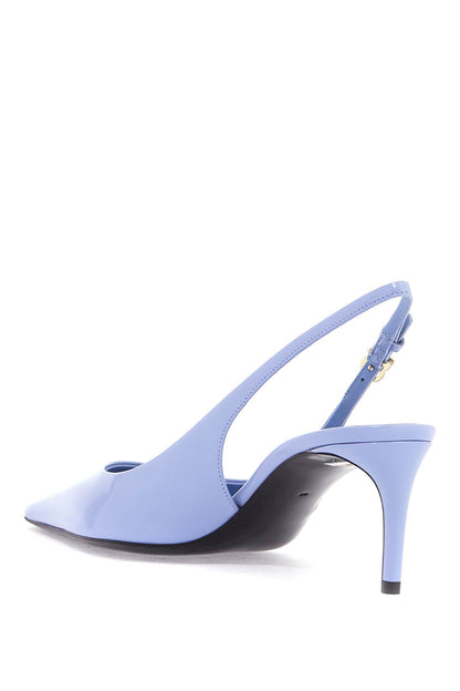 glossy leather slingback dã©