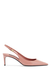 pink patent leather stiletto slingback