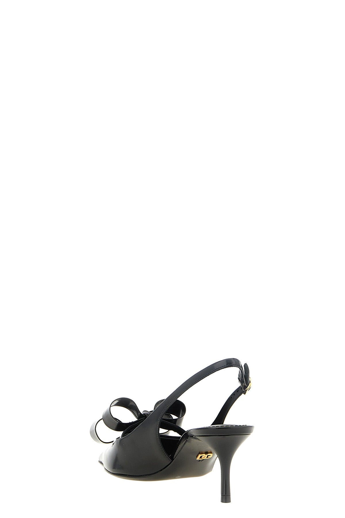 dolce&gabbana shiny calf leather slingbacks define a rigorous and hyper-feminine