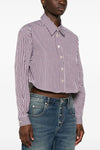 fleora striped cotton cropped shirt