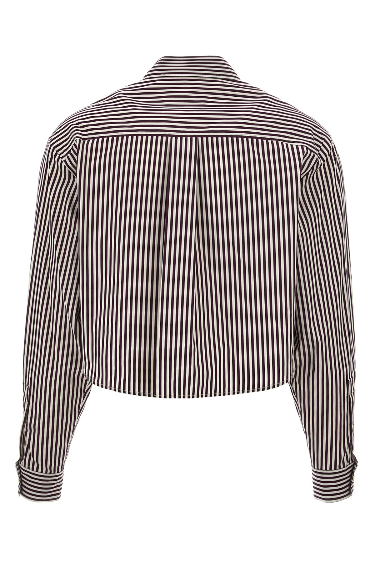 fleora striped cotton cropped shirt