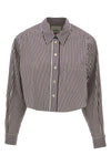 fleora striped cotton cropped shirt