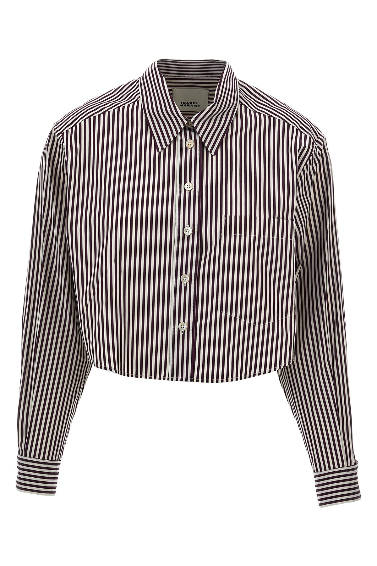 fleora striped cotton cropped shirt