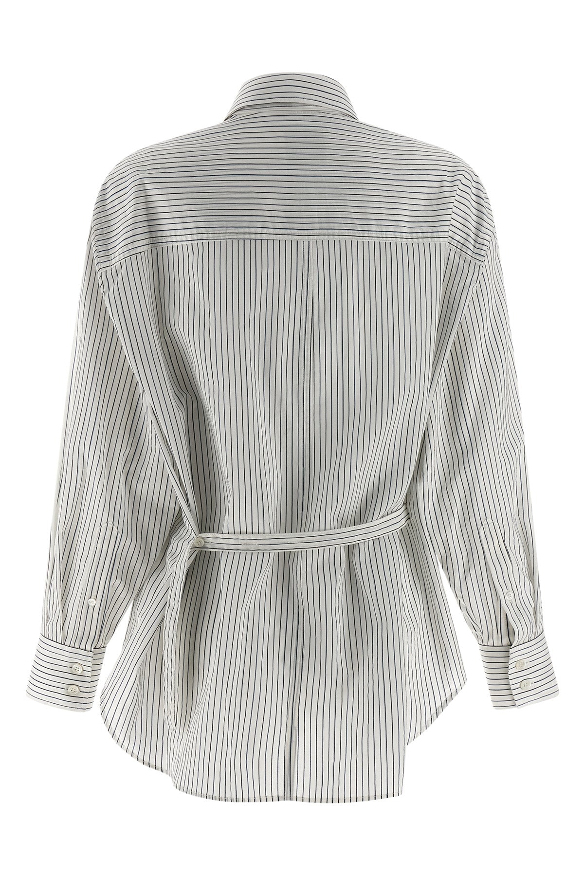 aurora striped cotton blend silk shirt
