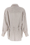 aurora striped viscose and silk blend shirt