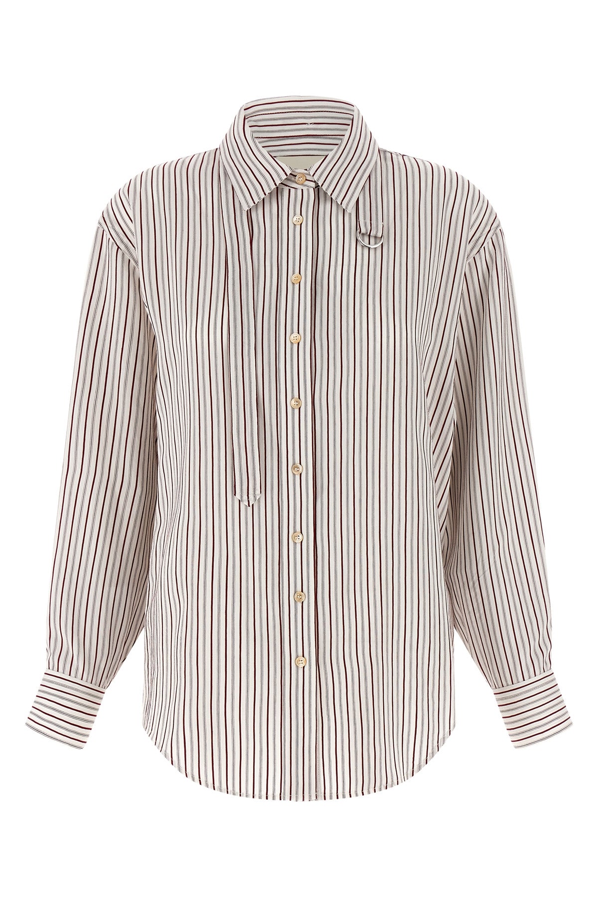 aurora striped viscose and silk blend shirt