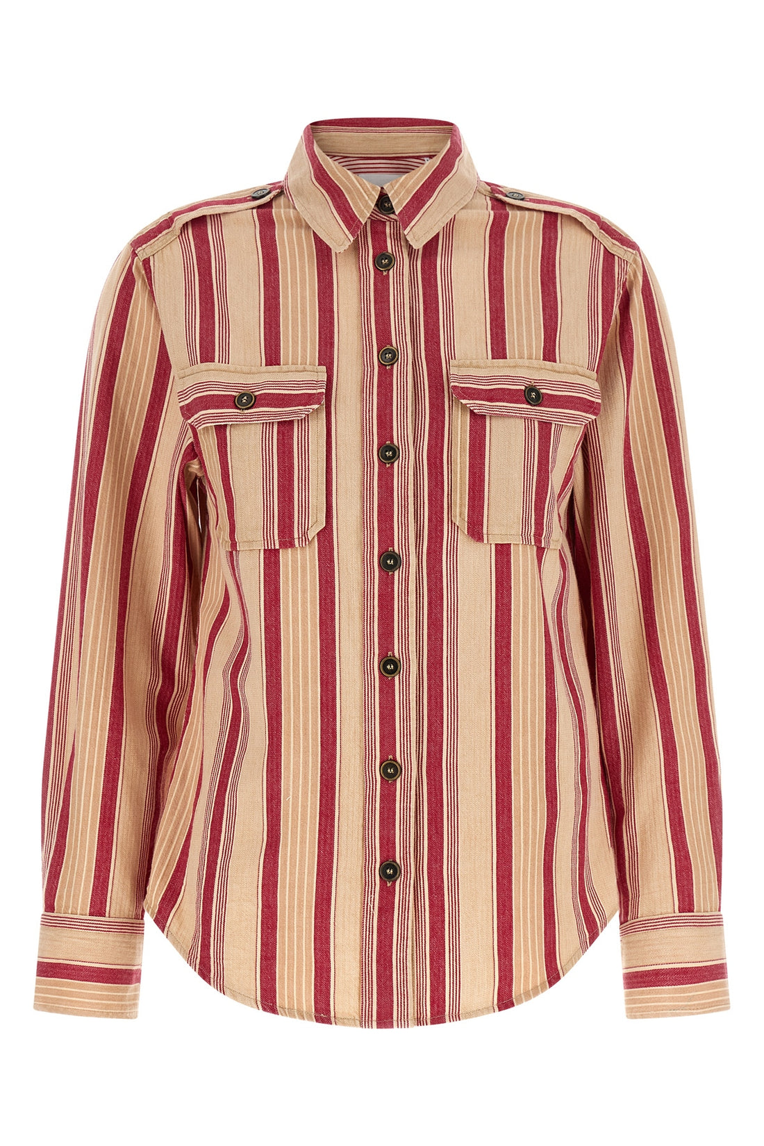 MARANT ETOILE 36 gelva striped cotton canvas shirt