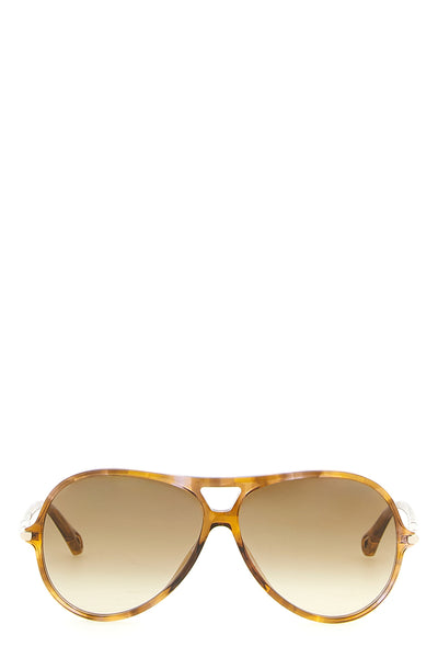 the chloé 59 sunglasses feature a classic aviator silhouette