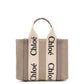 Woody Small Leather Trimmed Canvas Tote