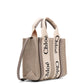 Woody Small Leather Trimmed Canvas Tote