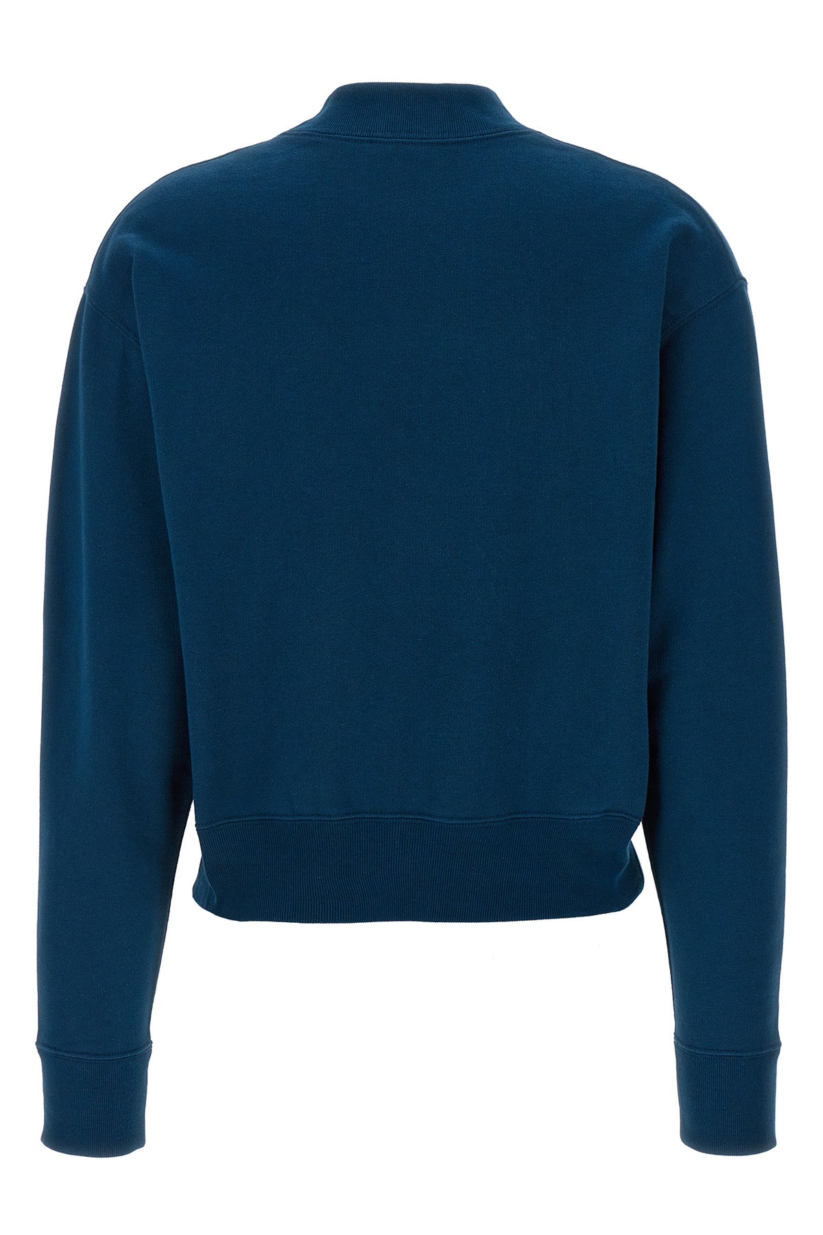 mock neck slightly boxy sweatshirt in brushed cotton
