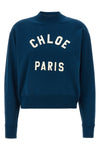 mock neck slightly boxy sweatshirt in brushed cotton