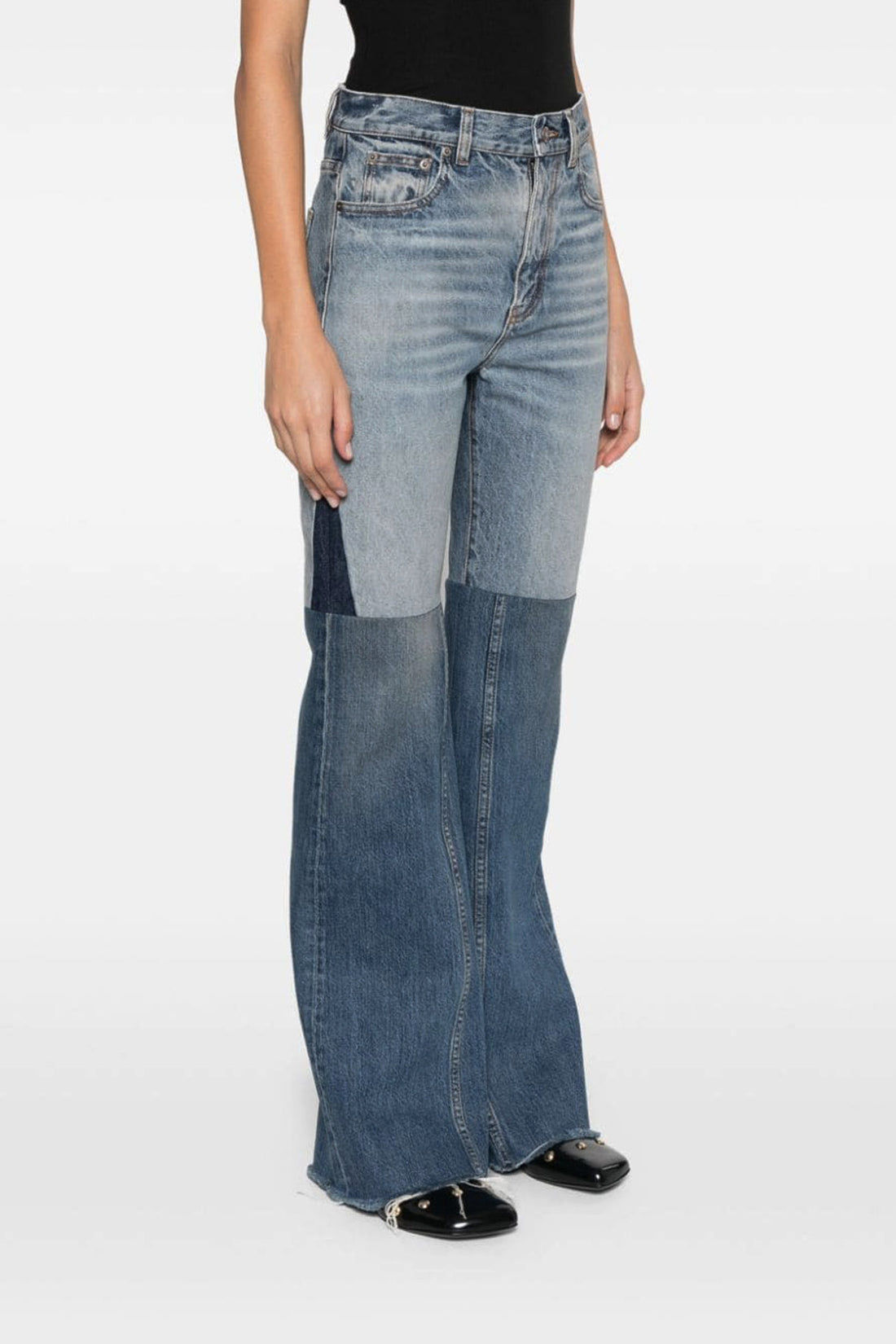 CHLOÉ 26 patchwork jeans in cotton denim
