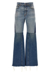patchwork jeans in cotton denim