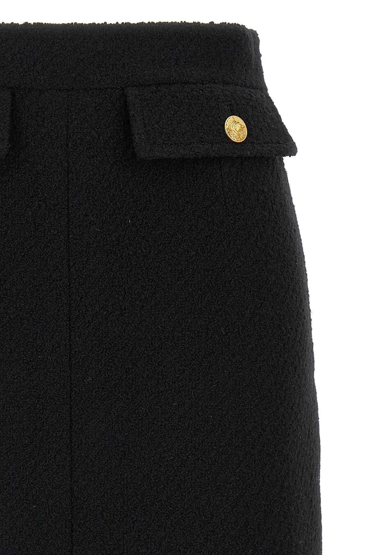 midi skirt in bouclé wool