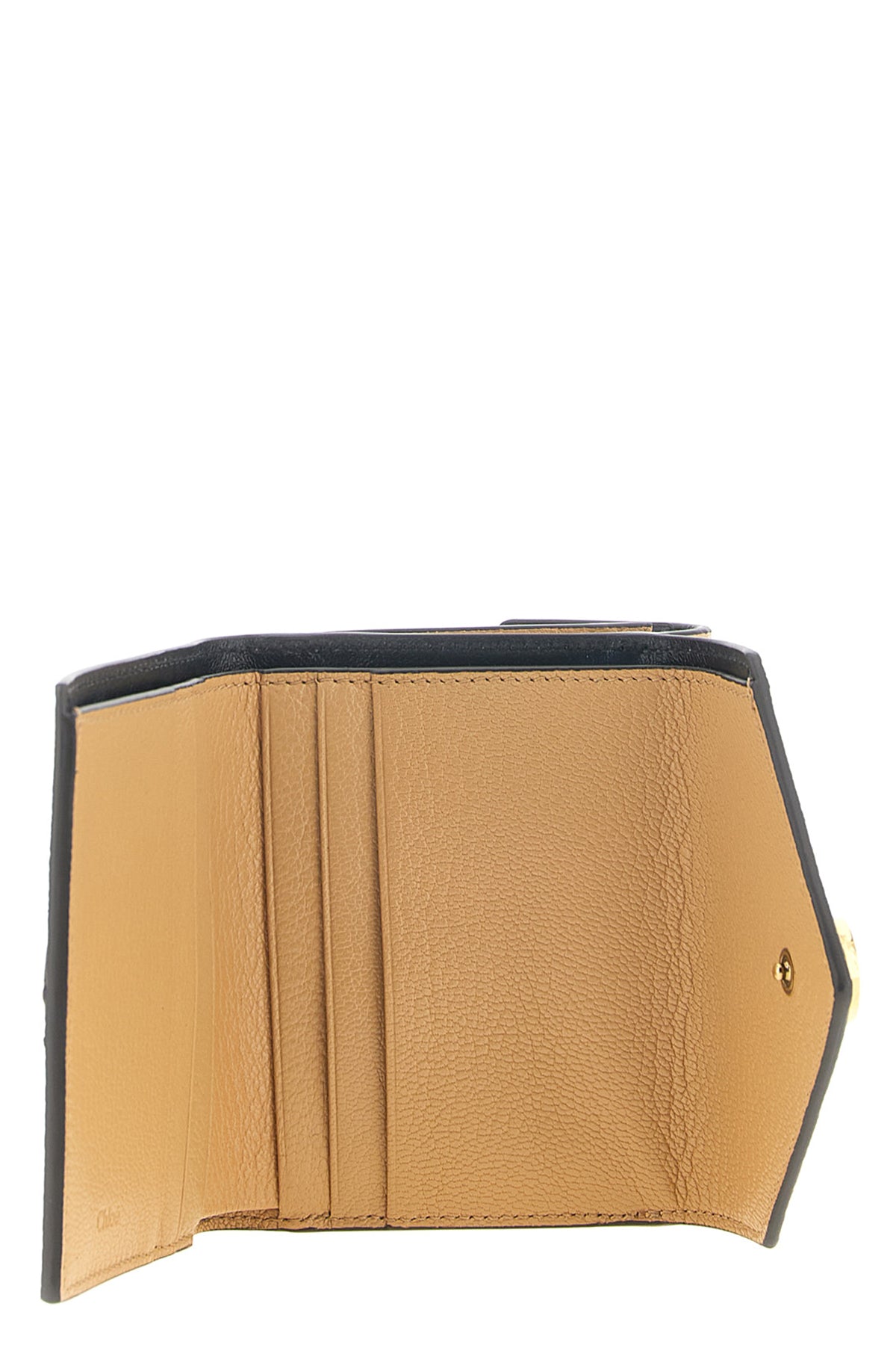 chloés small envelope tri-fold wallet in grenade goat leather embodies a comp