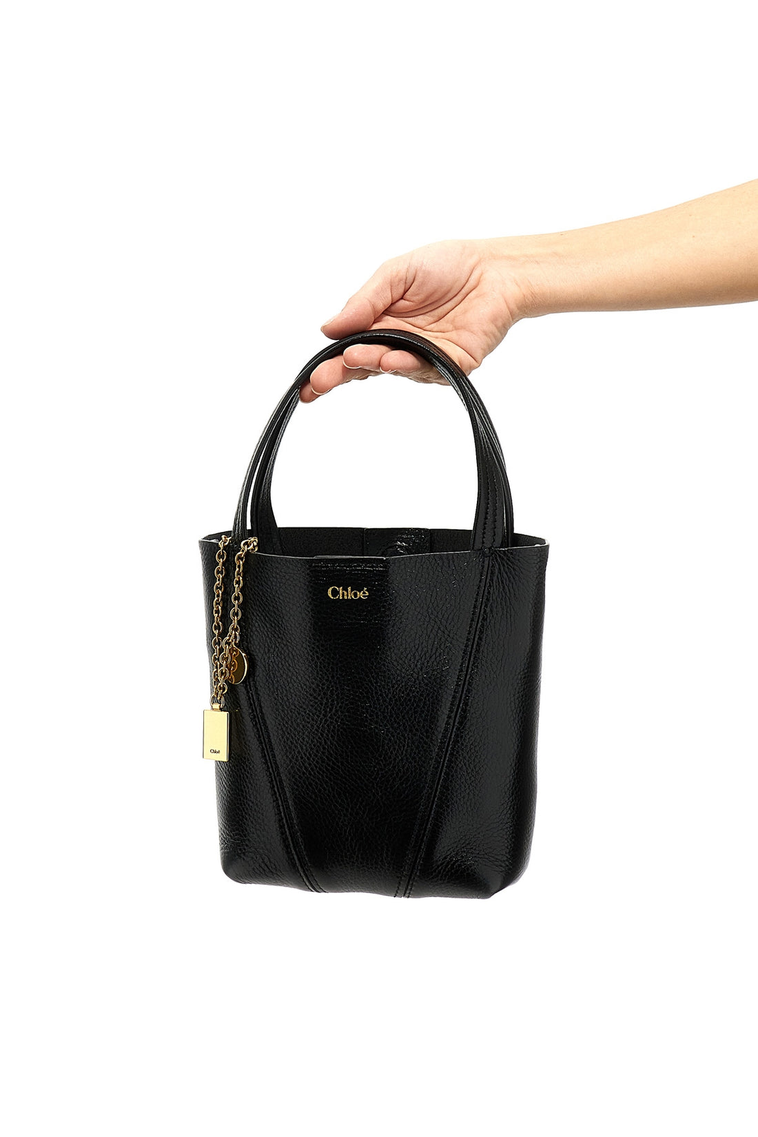CHLOÉ OS chloé spin grainy leather handbag