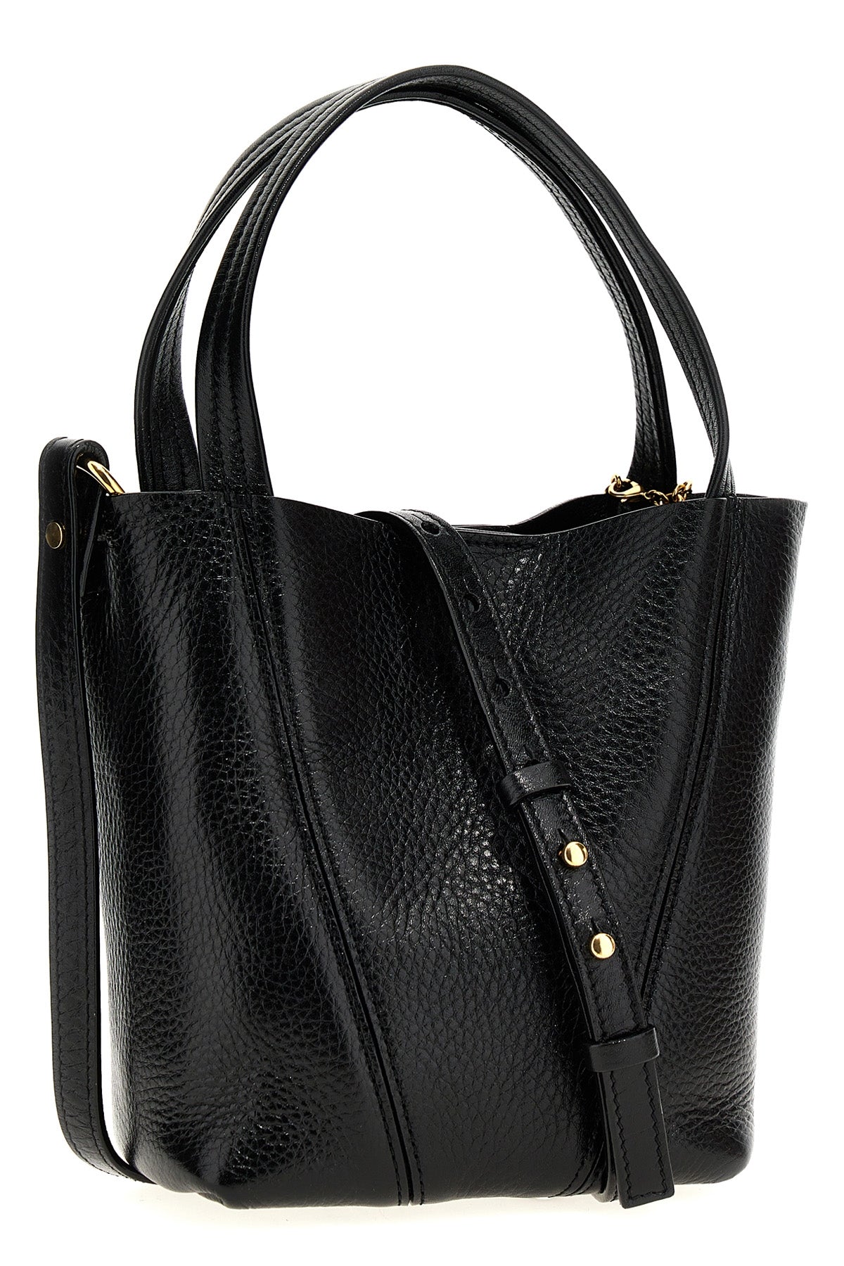chloé spin grainy leather handbag