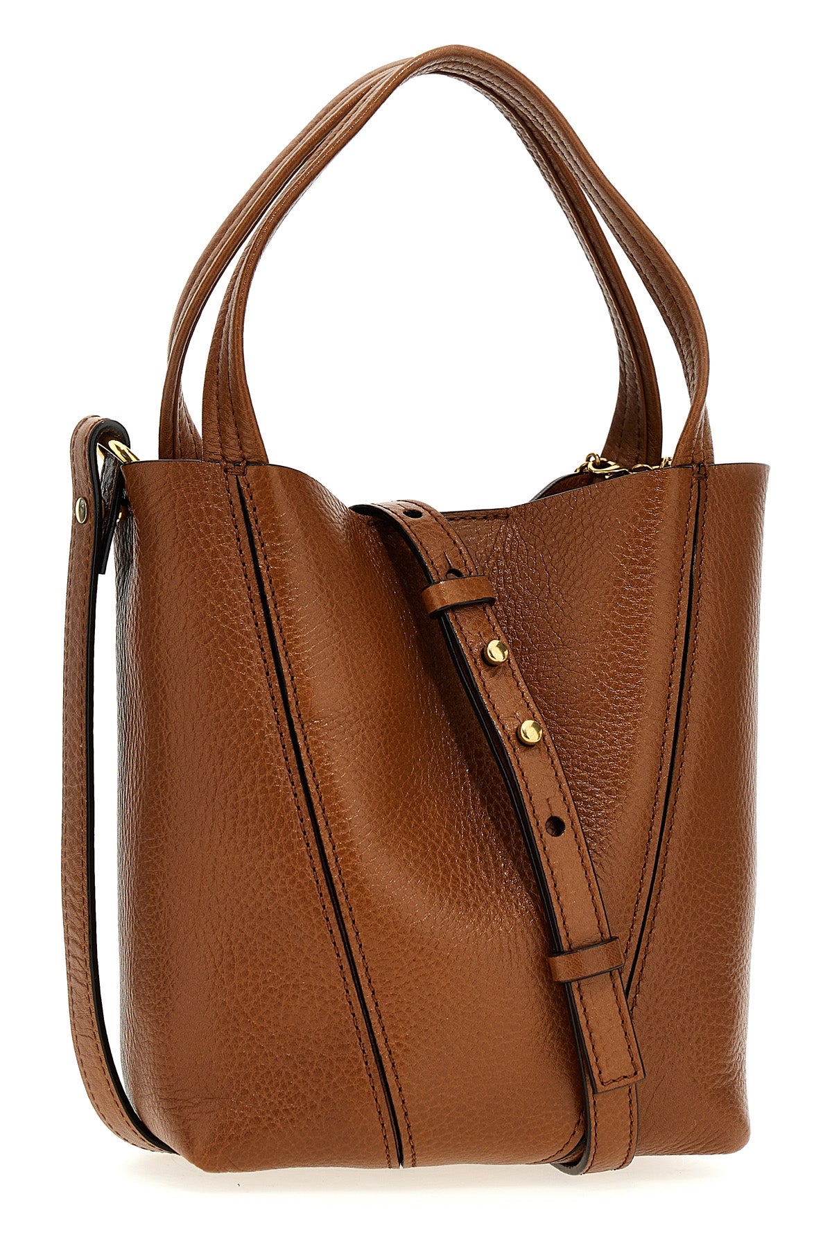 chloé spin grainy leather handbag