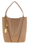 the small chloé spin tote bag in shiny grenade cowhide defines a minimal aesth