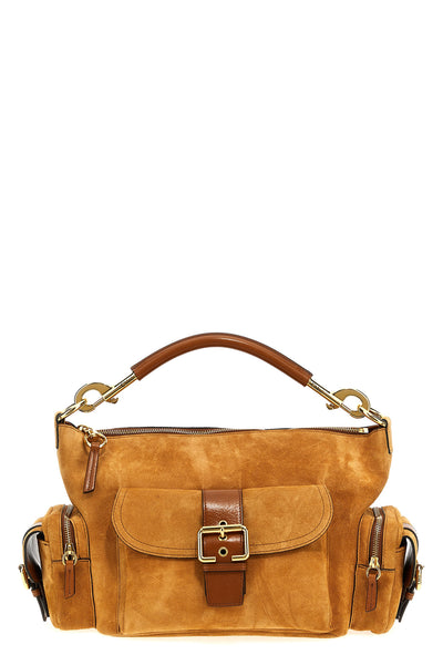 camera bag suede shoulder bag