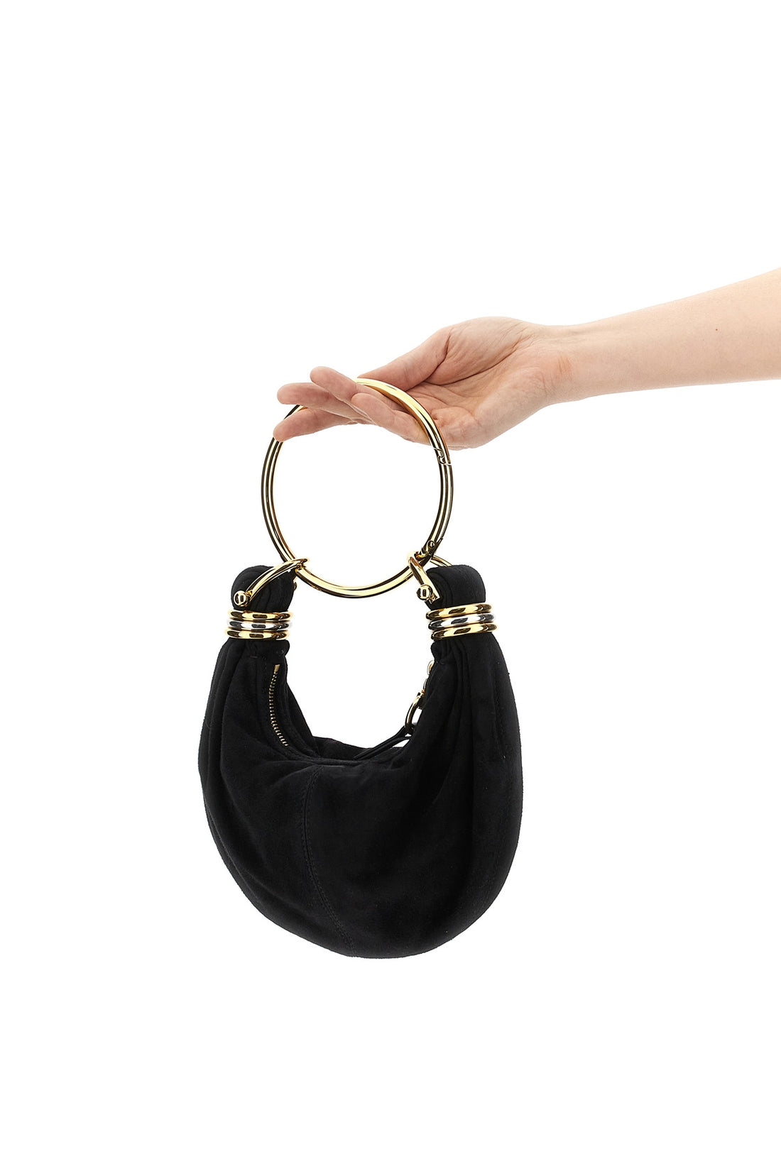 CHLOÉ OS bracelet hobo mini suede handbag