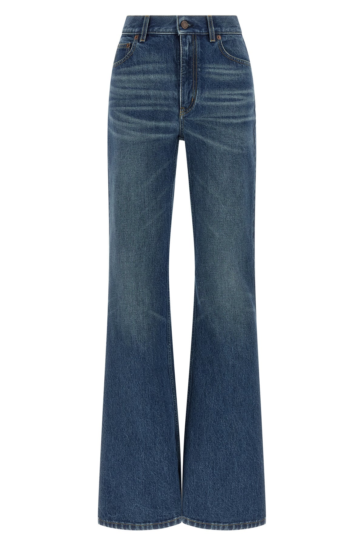 stone-washed cotton denim jeans