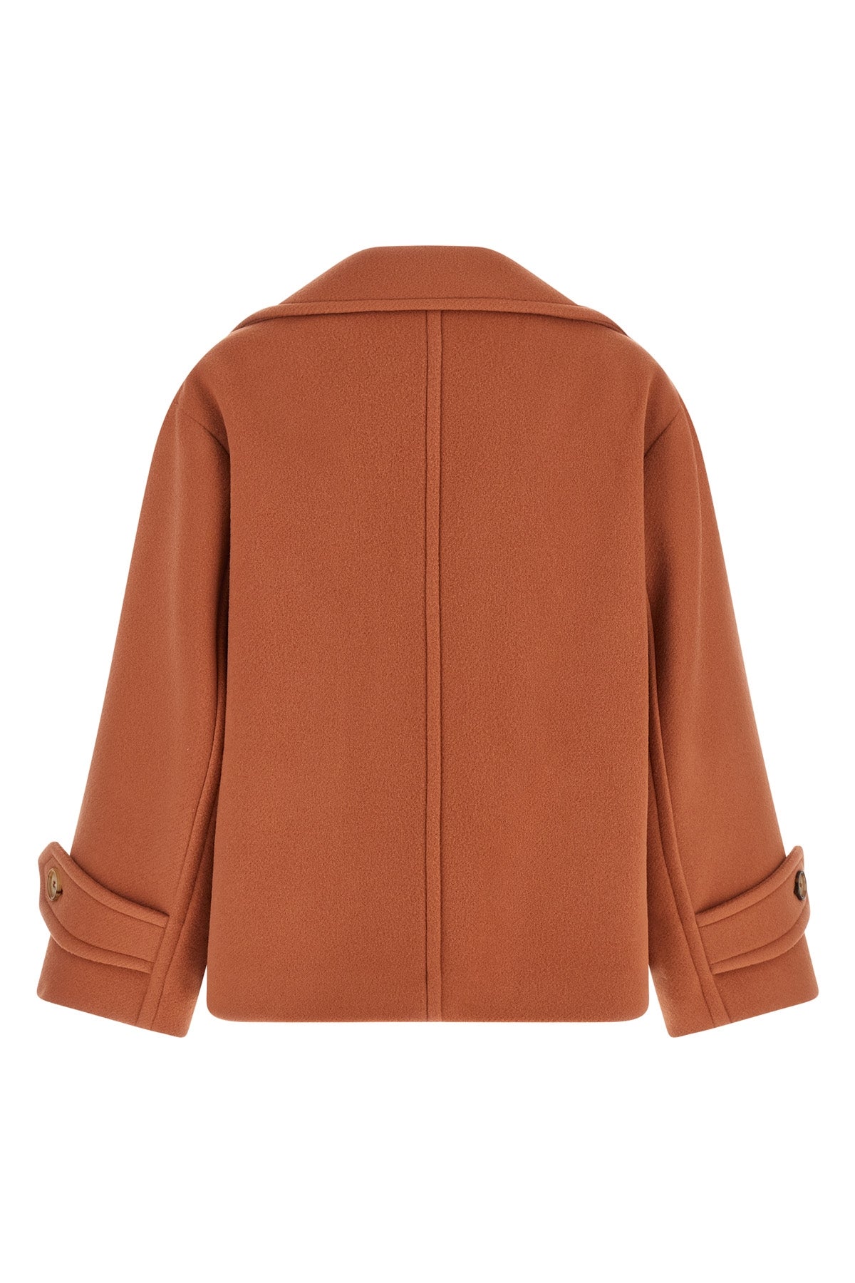 the chloé short coat defines the contemporary outerwear through a structured and