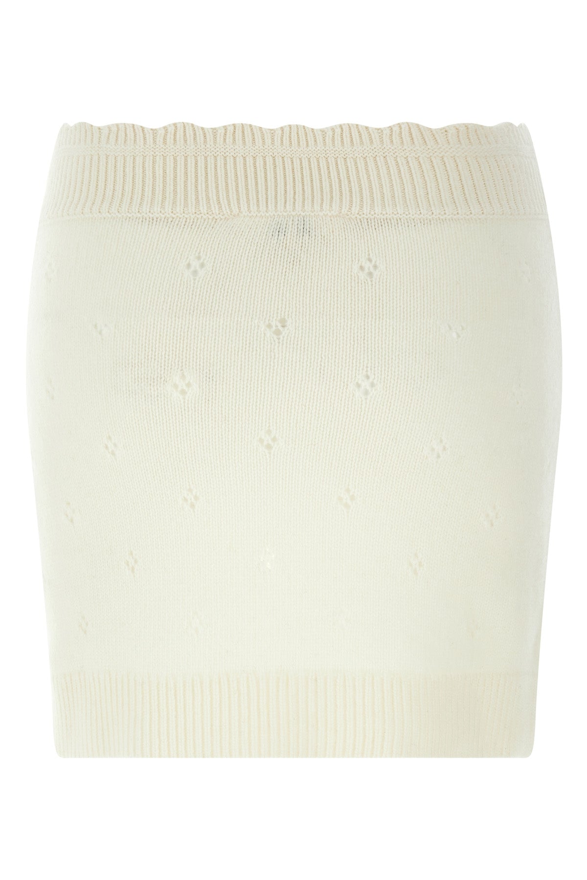 mini skirt in thick knit wool and cashmere