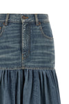 the chloé pure cotton denim trouser skirt redefines wardrobe volumes through a h
