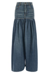 the chloé pure cotton denim trouser skirt redefines wardrobe volumes through a h