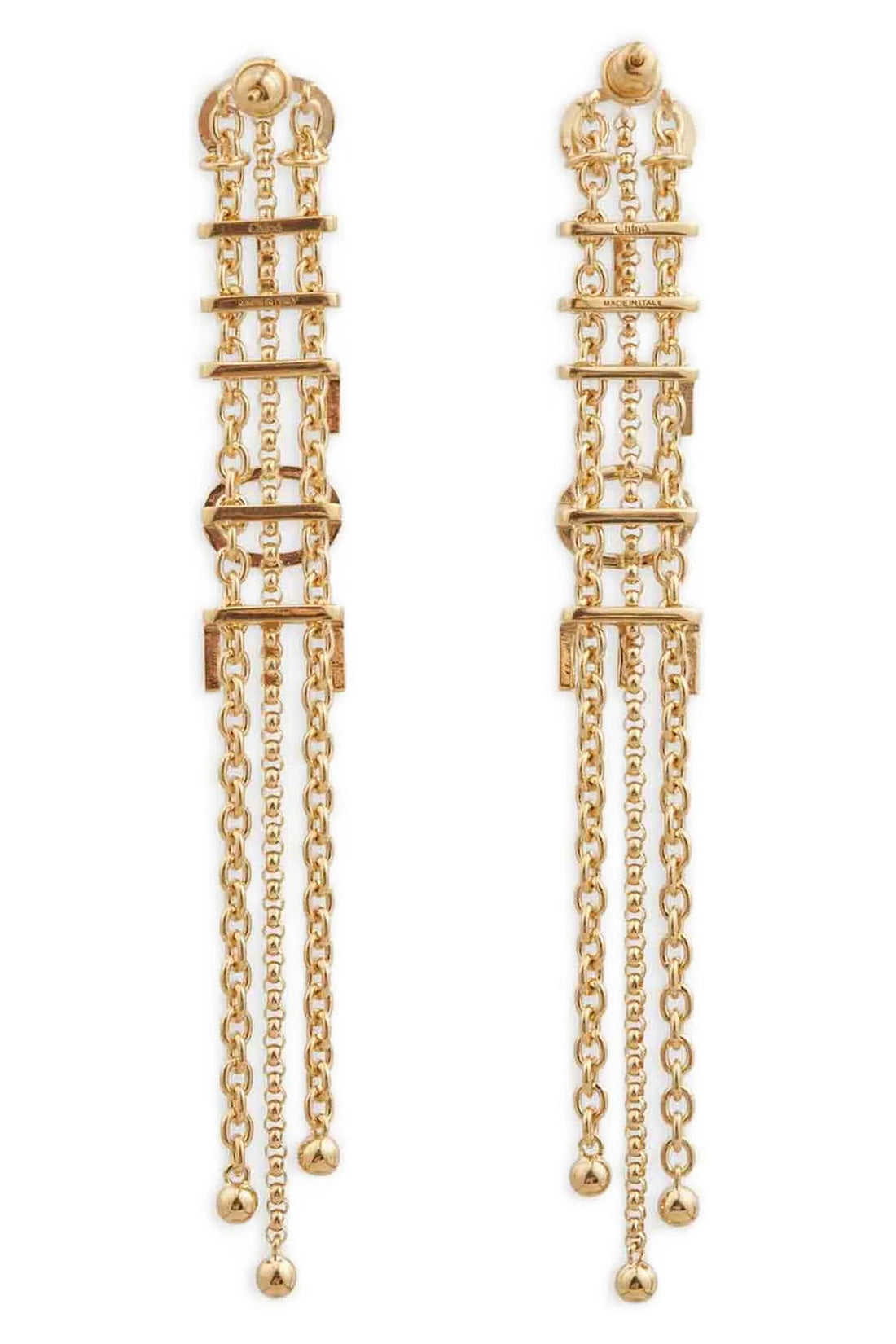 CHLOÉ OS the chloé mini belt pendant earrings feature a linear metal frame