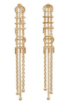 the chloé mini belt pendant earrings feature a linear metal frame