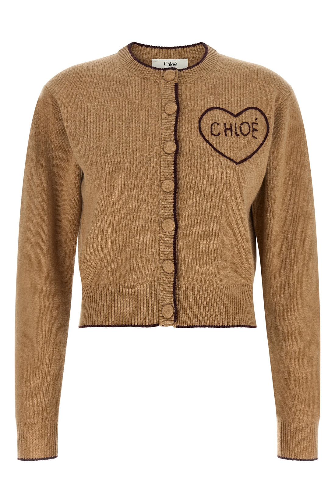 CHLOÉ M the chloé cardigan defines a tight and shortened silhouette through a fine proce