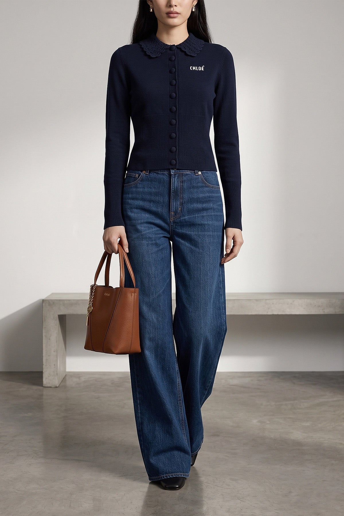 chloés tight pure wool cardigan redefines knitwear through precise sartorial de