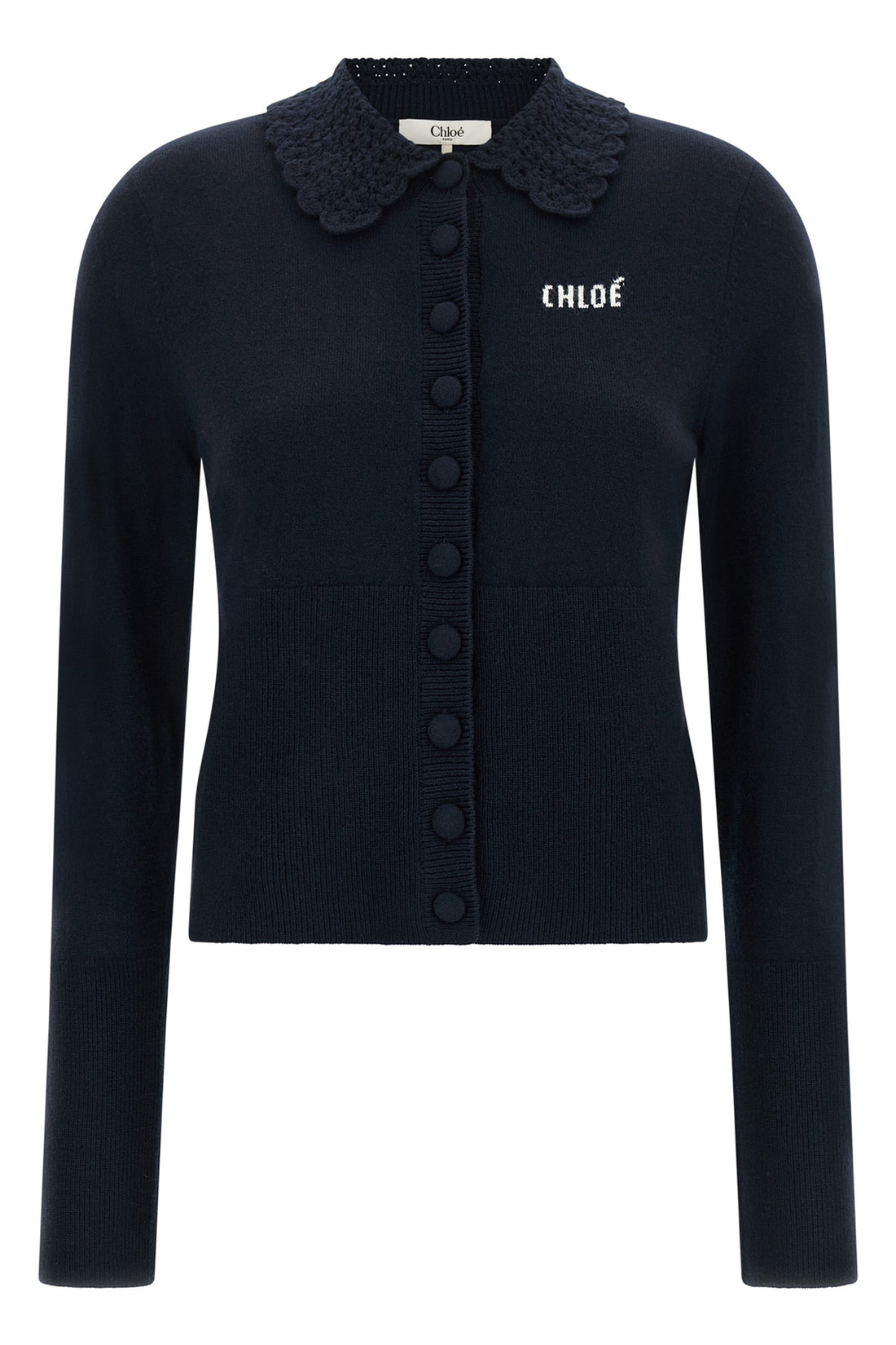 CHLOÉ M chloés tight pure wool cardigan redefines knitwear through precise sartorial de