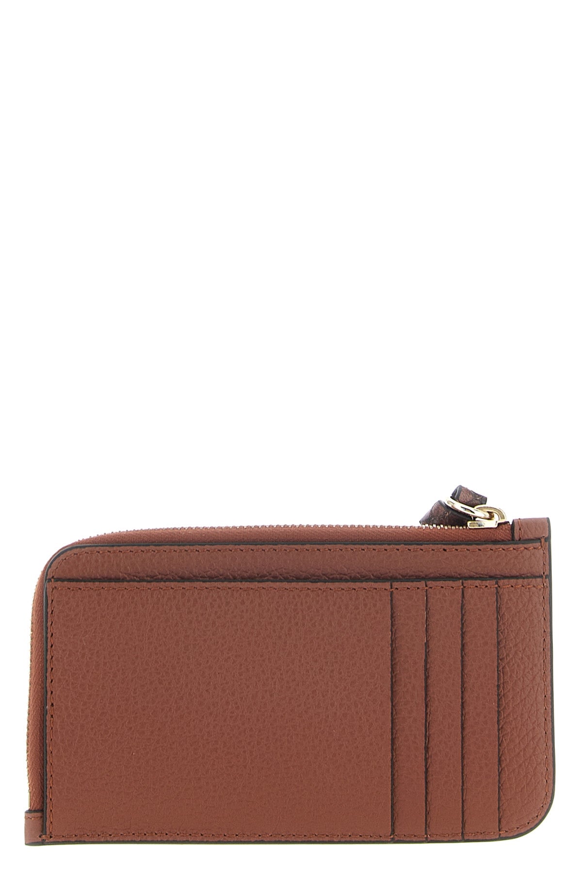 the chloé alphabet wallet is made of fine garnet calf leather and shiny in a w