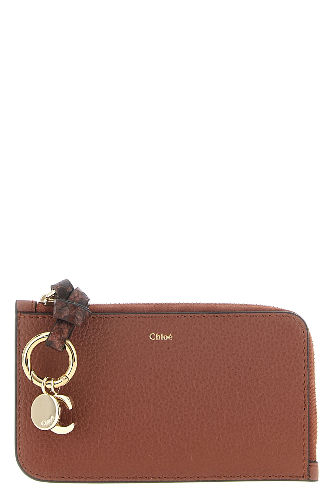 CHLOÉ OS the chloé alphabet wallet is made of fine garnet calf leather and shiny in a w