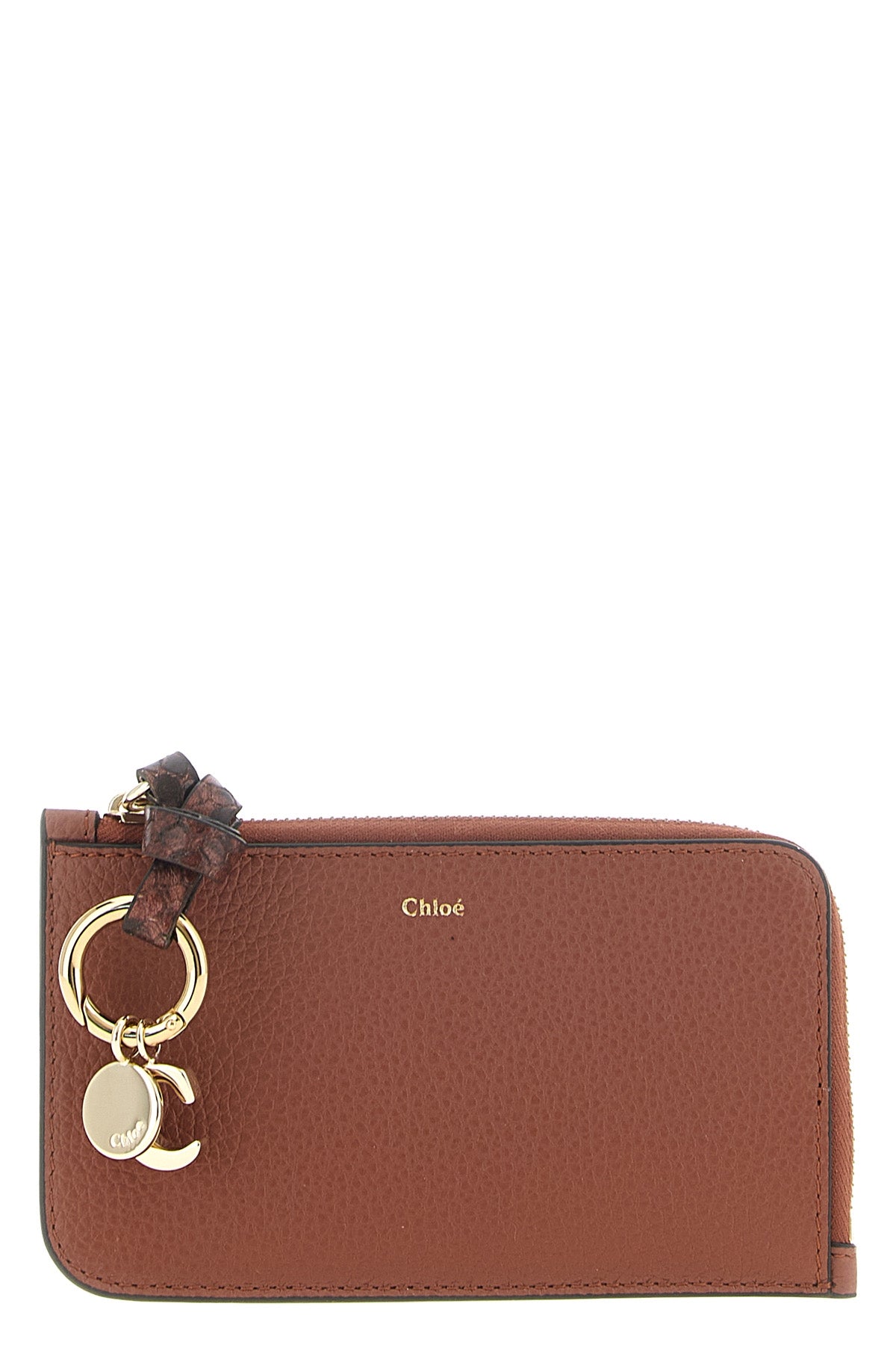 the chloé alphabet wallet is made of fine garnet calf leather and shiny in a w