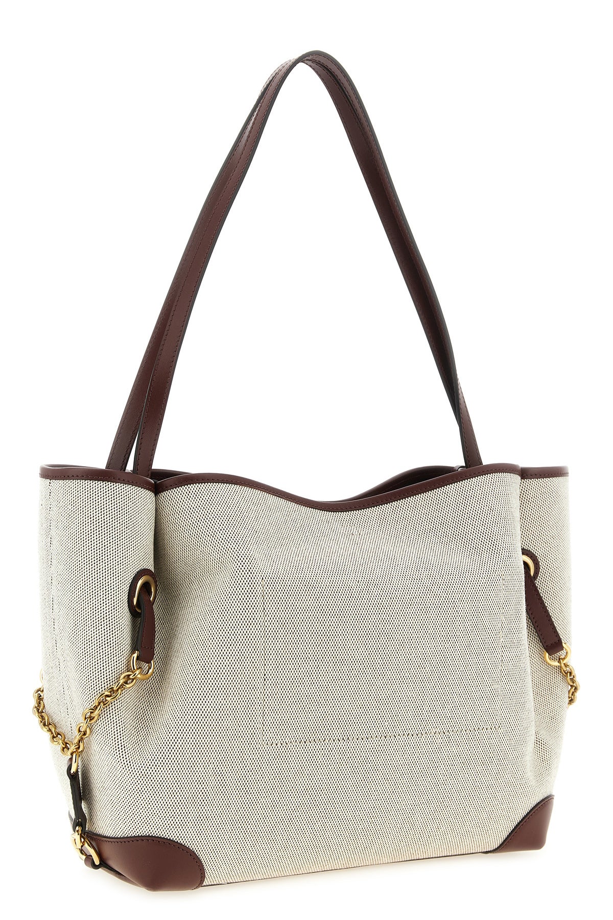the chloé clover shoulder bag in cotton canvas stands out for its versatile silh