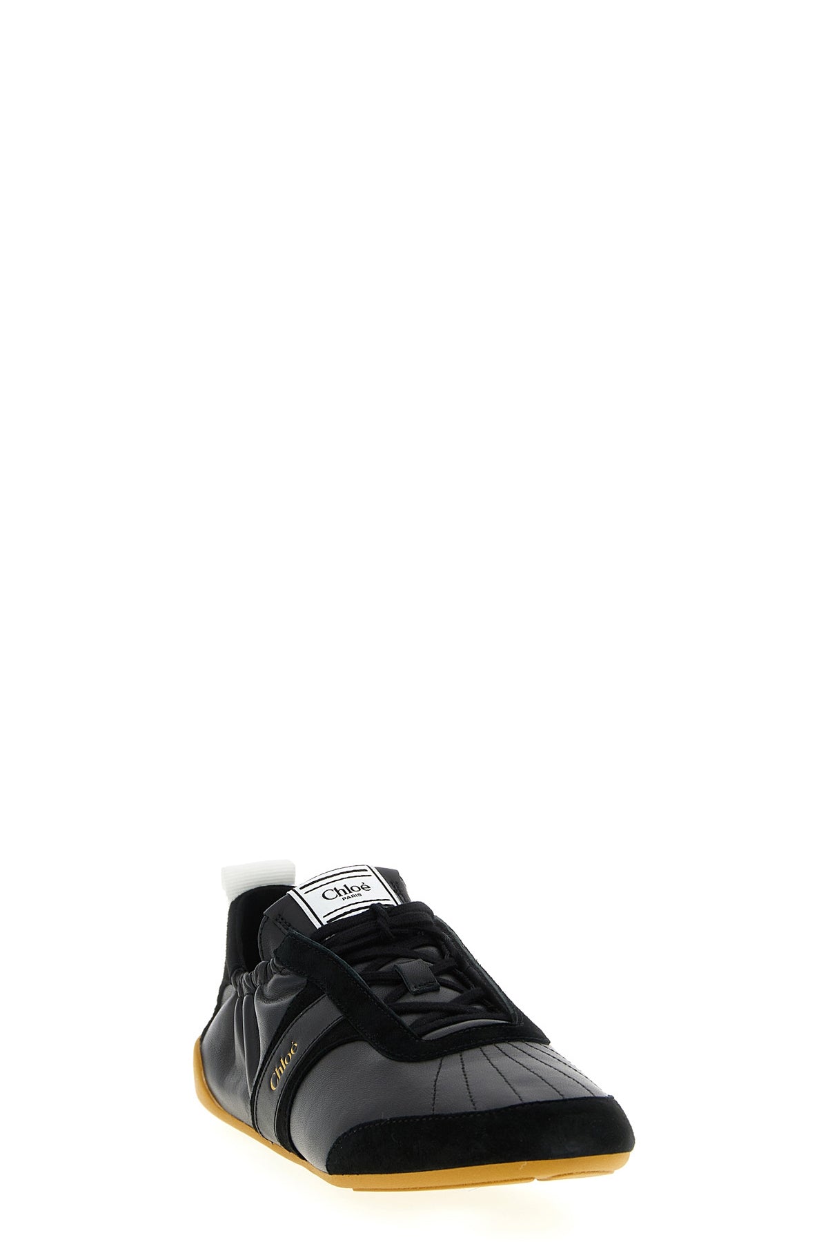 chloé kick cotton nylon and suede sneakers