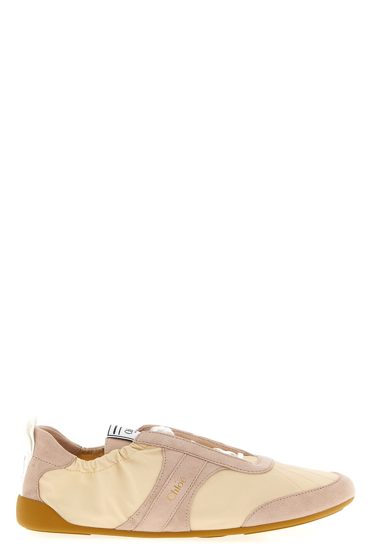 chloé kick cotton nylon and suede sneakers
