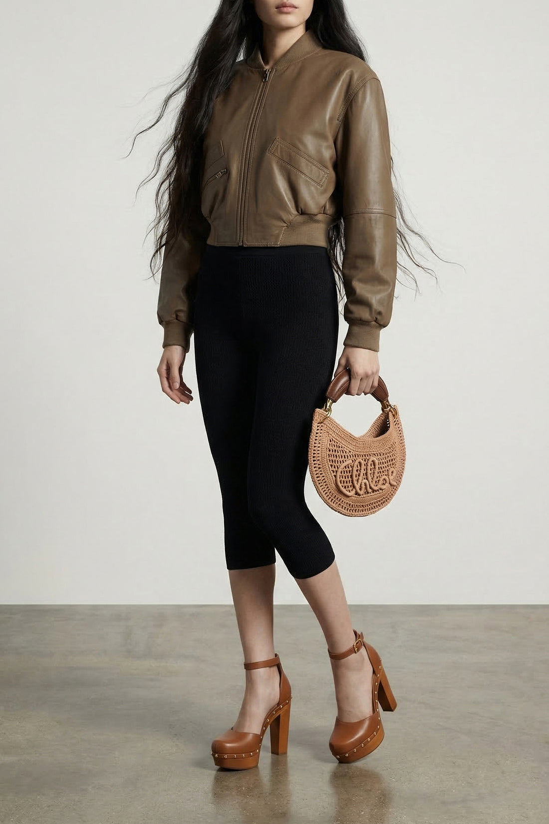 CHLOÉ 36 lamb leather bomber jacket