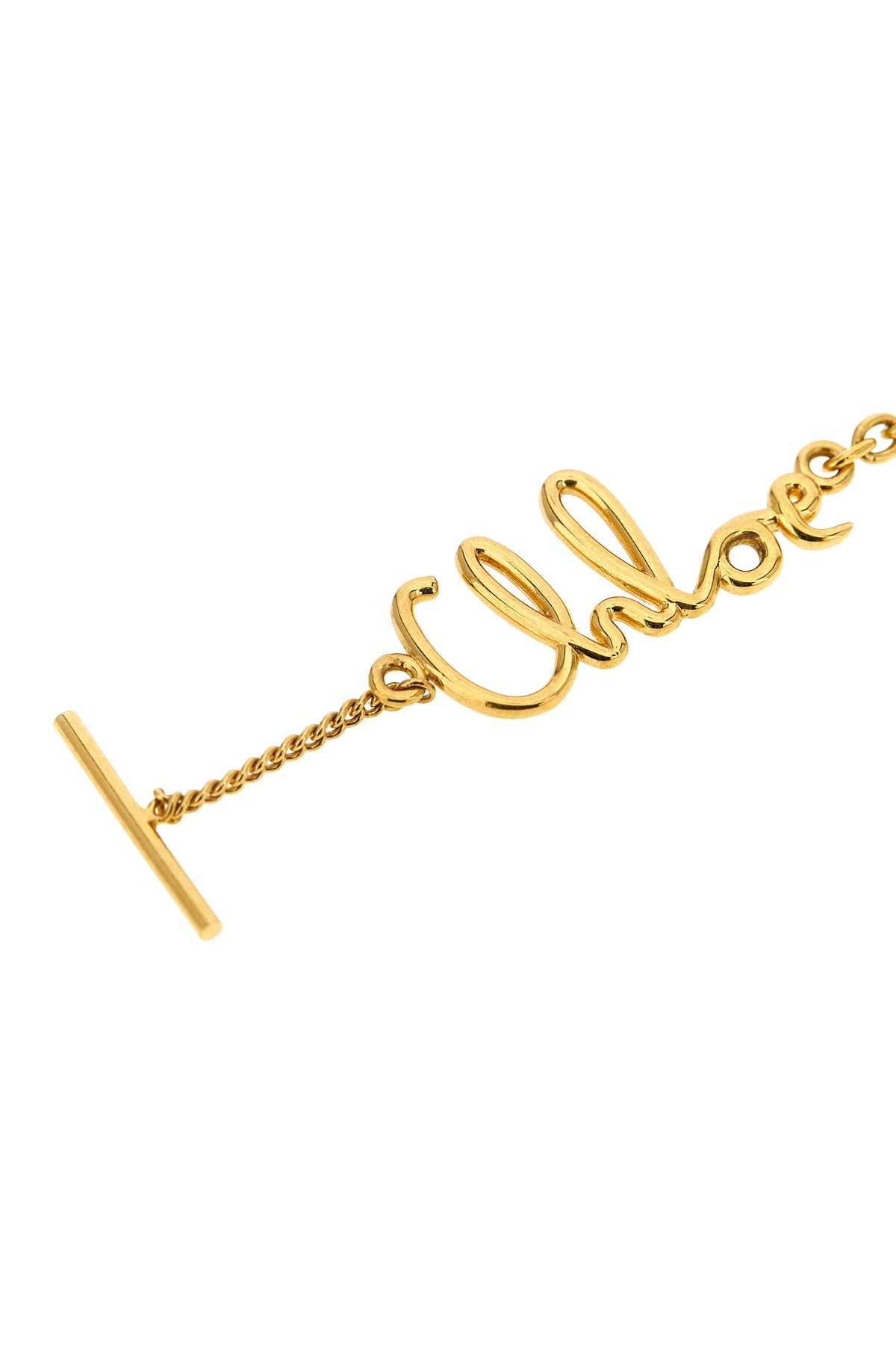 chloé iconic spectacle chain in vintage gold brass