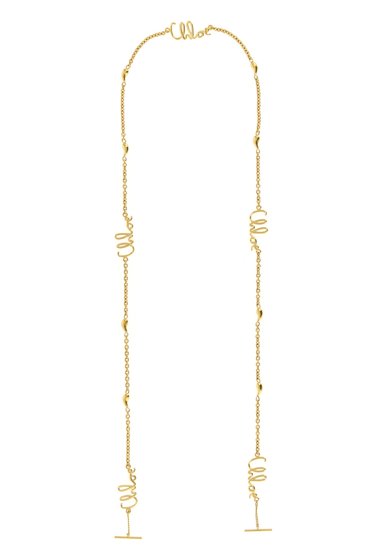 chloé iconic spectacle chain in vintage gold brass